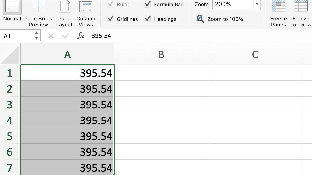 drag a fromula right on excel for mac